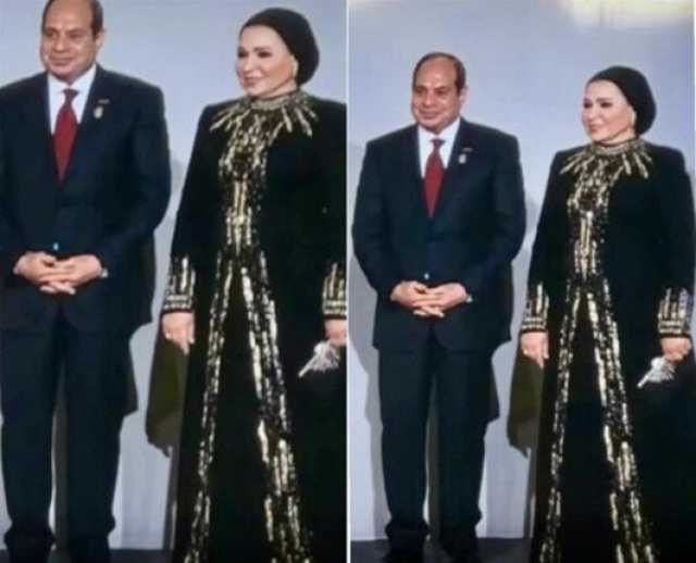 إطلالة فرعونية لقرينة الرئيس السيسي في افتتاح المتحف المصري الكبير - فيديو