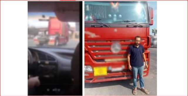 ضبط سائق استعرض بسيارة نقل على الطريق السريع في دمياط
