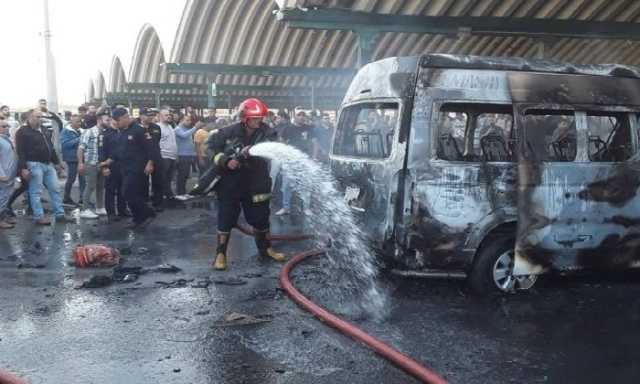 دون إصابات.. السيطرة على حريق سيارة ميكروباص بالإسكندرية