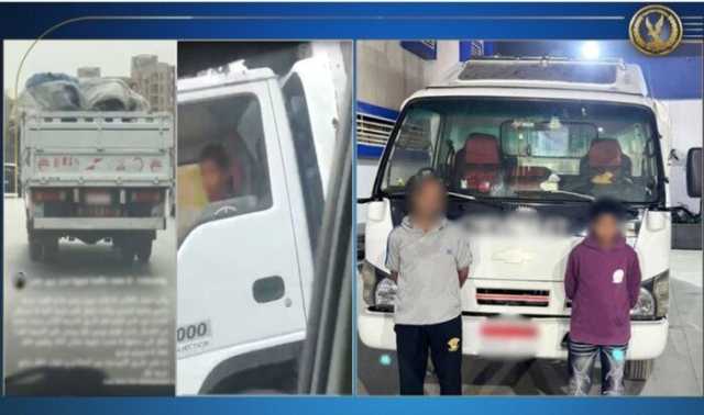 ضبط قائد سيارة نصف نقل سمح لنجله القاصر بقيادتها على طريق الأوتوستراد