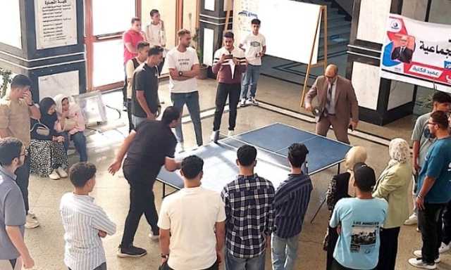عميد تجارة كفرالشيخ يشارك طلابه فعاليات بطولة «كأس الألعاب الفردية»