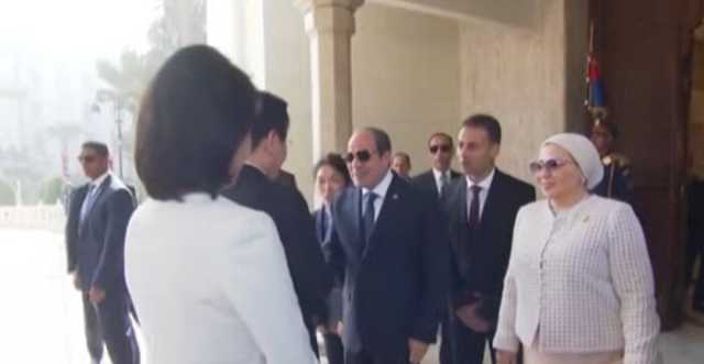 مراسم استقبال الرئيس السيسي لنظيره الكوري الجنوبي بقصر الاتحادية (فيديو)