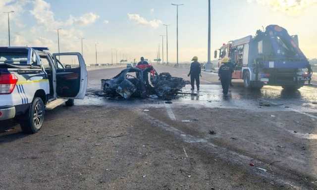 مصرع 3 أشخاص وإصابة آخر في احتراق سيارة ملاكي بالطريق الدولي بالإسكندرية
