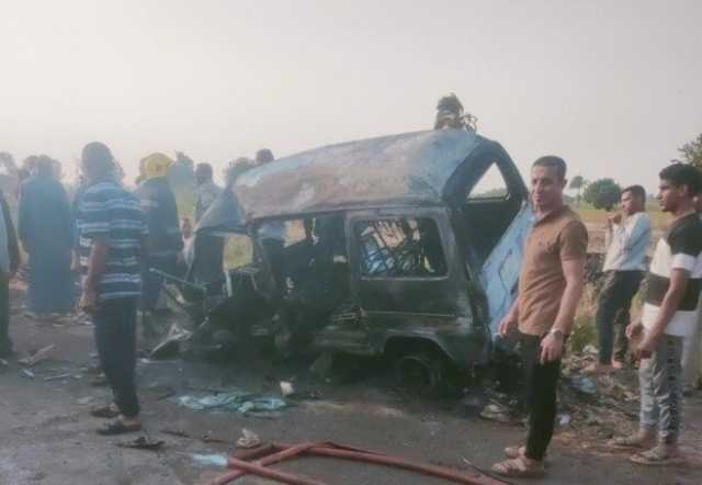 ارتفاع عدد ضحايا حادث تصادم سيارتين بالقليوبية إلى 4 حالات