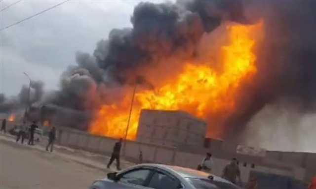 اندلاع حريق في مصنع أحبار صباغة بالمنوفية