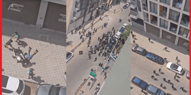 فيديو تبادل العنف والرشق بالحجارة يستنفر أمن البيضاء