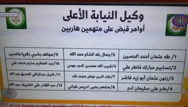 أوامر قبض بحق 12 شخصاً بينهم مدير سابق لمكاتب “البشير” ومذيعة بارزة