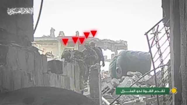 القسام تنشر مشاهد لاستهداف قوة وآليات صهيونية متوغلة شمال غزة