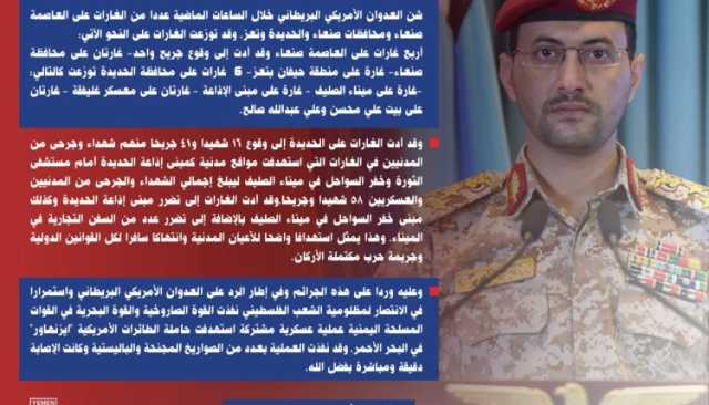 بيان القوات المسلحة بشأن عملية استهداف حاملة الطائرات الأمريكية “ايزنهاور” (إنفوجرافيك)