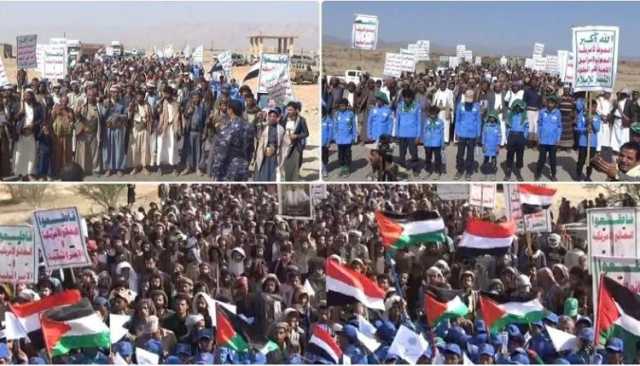 مسيرات ووقفات في البيضاء نصرة للشعب الفلسطيني