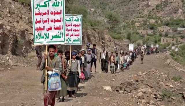 مسير عسكري بمديرية الحشاء في الضالع تضامناً مع غزة