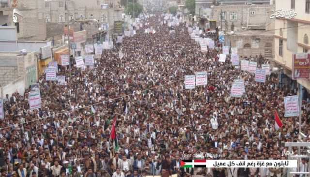 بالصور| مسيرات حاشدة بمحافظة ذمار تؤكد الاستمرار في التضامن مع الشعب الفلسطيني ومقاومته الباسلة