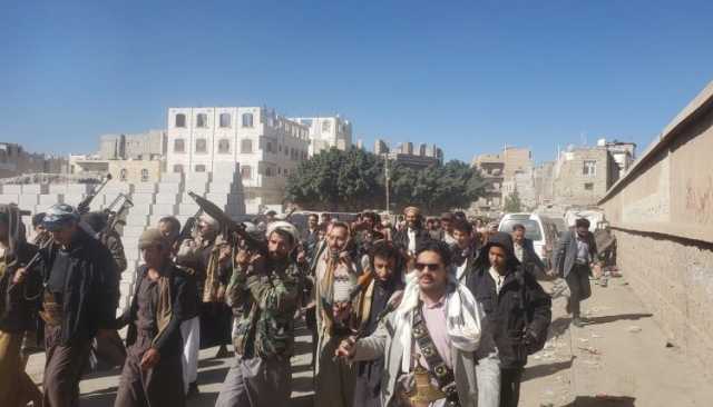 مسير شعبي مسلح في شعوب بالأمانة تأكيداً على الجهوزية لنصرة فلسطين ومواجهة التصعيد الصهيوني