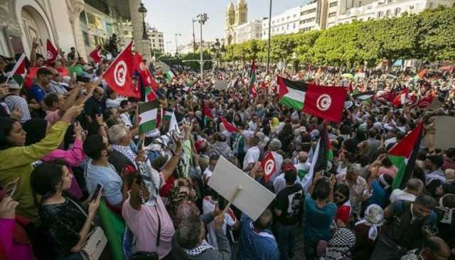  مسيرة حاشدة في العاصمة التونسية تنديدا بحرب الإبادة في فلسطين
