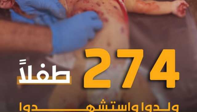 انفوجرافيك ـ 274 طفلا ولدوا واستشهدوا خلال العدوان على قطاع غزة