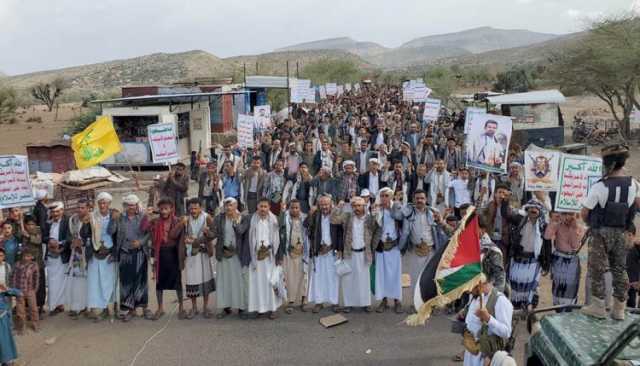أبناء تعز يحتشدون في 40 ساحة بتعز ثباتاً مع غزة في مواجهة العدو الصهيوني