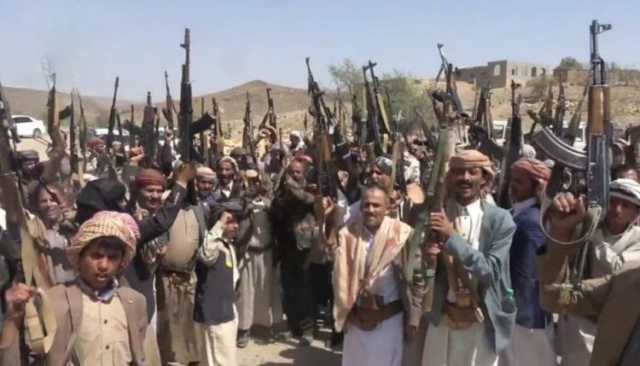 وقفة قبلية مسلحة لأبناء الأعروش في خولان بصنعاء نصرة لغزة والبراءة من الخونة