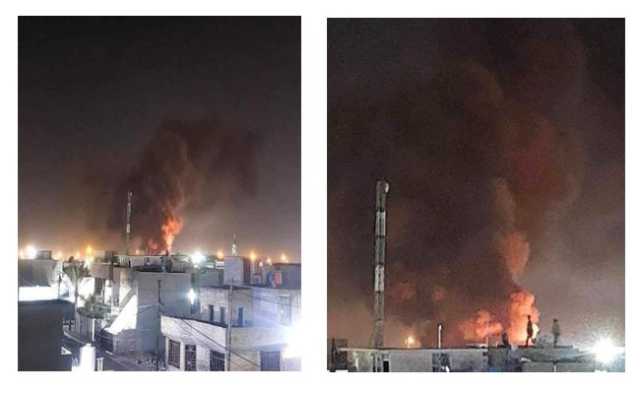 بالفيديو.. انفجار في مشجب عتاد تابع للجيش العراقي ببغداد