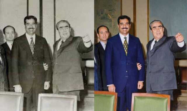 صورة على منصة الخداع: بين بريجنيف وصدام