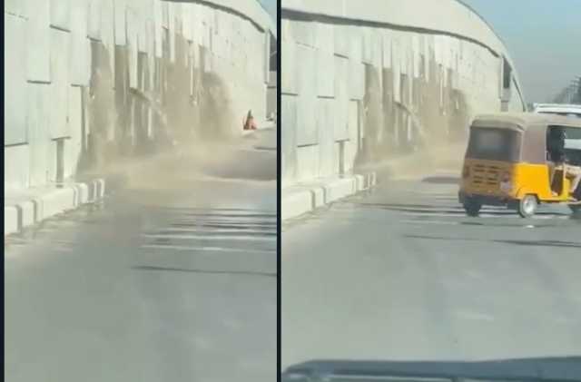 جسر غزة في الزعفرانية ينضح شلالات بعد أشهر من افتتاحه