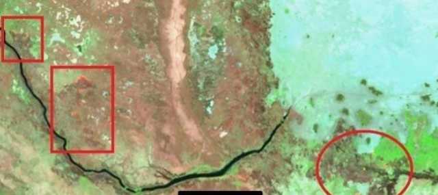 صور الاقمار الصناعية تظهر نشوب حريق هائل في مستنقع هور الهويزة بالعراق