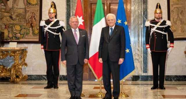 ملك الأردن يبحث بإيطاليا الأوضاع في غزة