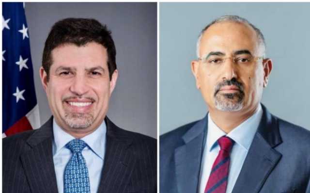 الزبيدي يبحث مع السفير الأمريكي جهود السلام والهجمات الحوثية في البحر الأحمر