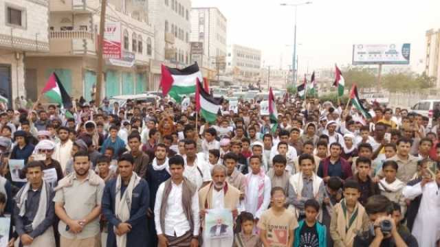 تظاهرات غاضبة في حضرموت وشبوة تنديدا بإغتيال 'هنية' وتضامنا مع فلسطين