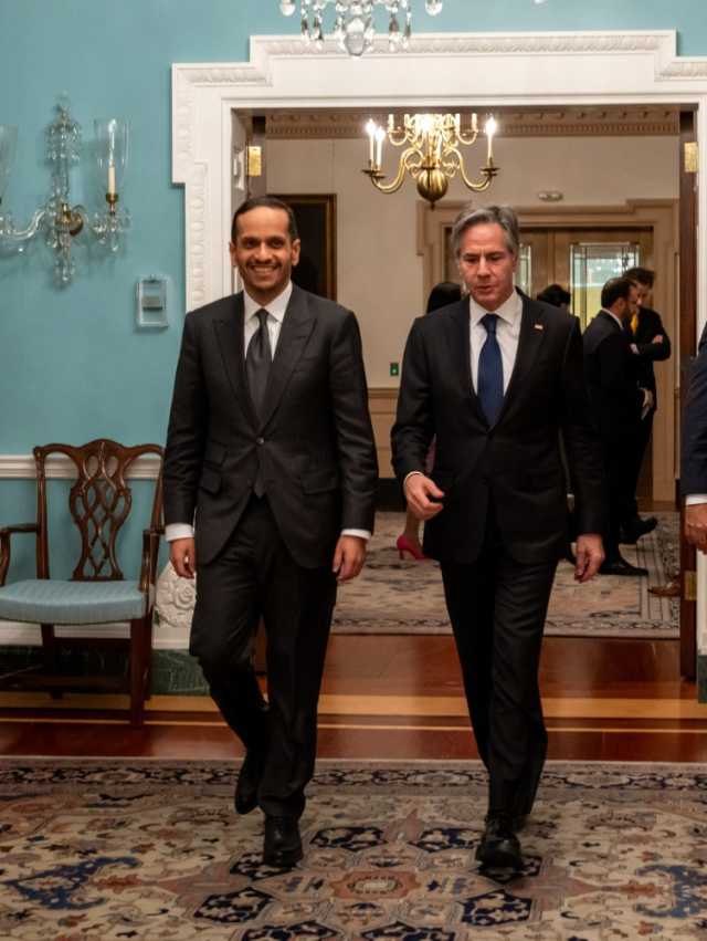  رئيس مجلس الوزراء وزير الخارجية يجتمع مع وزير الخارجية الأمريكي