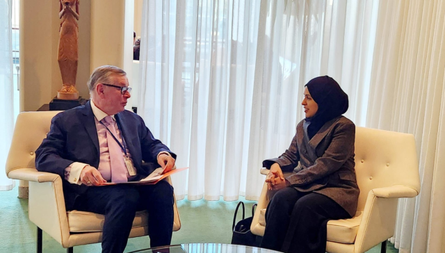 المندوب الدائم لدولة قطر لدى الأمم المتحدة تجتمع مع مسؤول أممي