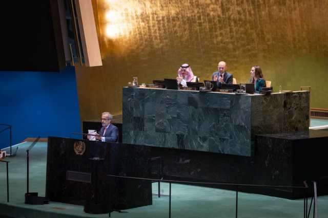 سمو وزير الخارجية يشارك في ترؤس جلسة اليوم الثاني لمؤتمر حل الدولتين