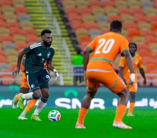 الأخضر يهزم ساحل العاج بهدف أبو الشامات وديًا