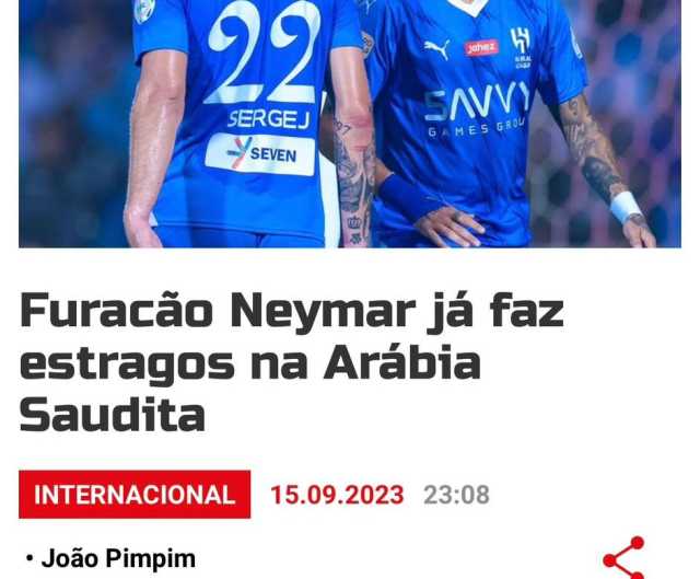الميديا العالمية تسلط الضوء على مشاركة نيمار مع الهلال