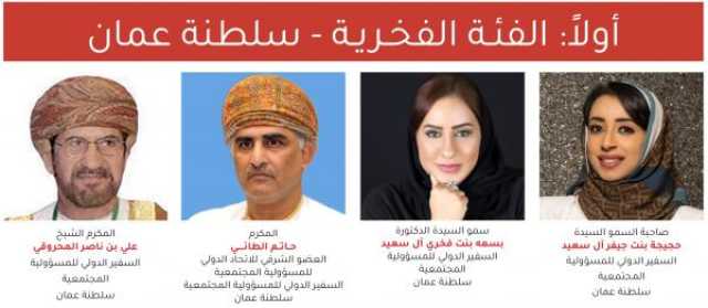 عُمانيون ضمن التصنيف العربي لأكثر الشخصيات العربية تأثيرًا في مجال المسؤولية المجتمعية