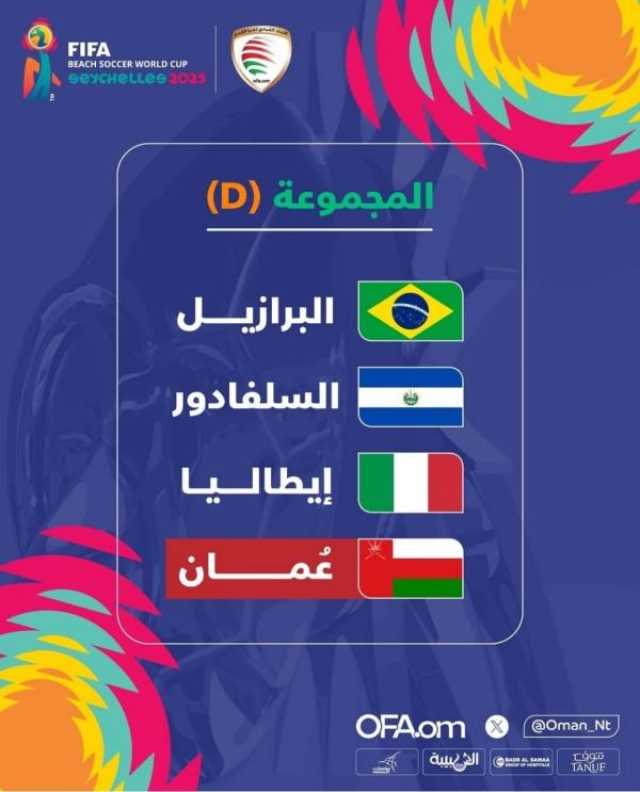 قرعة مونديال 'القدم الشاطئية' توقع 'الأحمر' مع البرازيل وإيطاليا