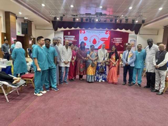 حملة للتبرع بالدم في المدرسة الهندية بالمعبيلة