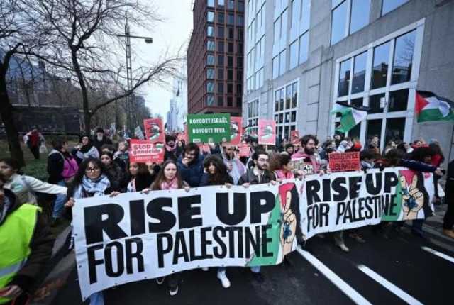 آلاف المتظاهرين ببلجيكا للمطالبة بحصار عسكري على إسرائيل