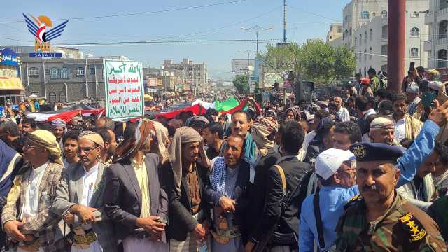 مديريات محافظة تعز تشهد مسيرات حاشدة تأييدًا ودعمًا لعملية “طوفان الأقصى”