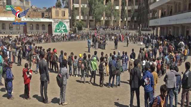 وقفات طلابية في يريم بإب تضامنا مع الشعب الفلسطيني وتنديدا بجرائم العدو الصهيوني