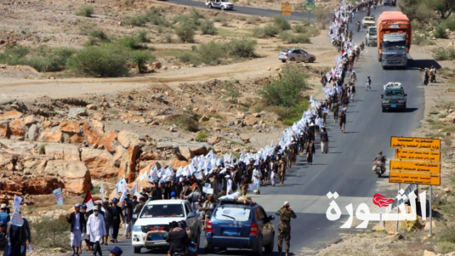 مديرية نهم بصنعاء تشهد مسيراً طلابياً تضامناً مع الشعب الفلسطيني