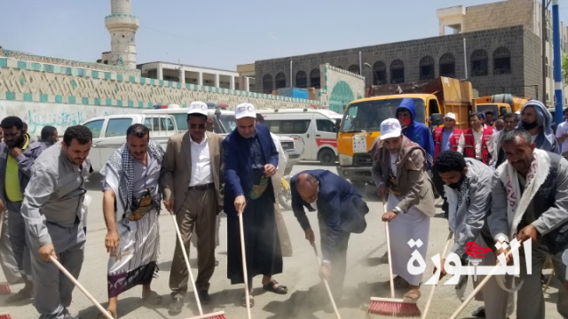 الصوفي يدشن حملة نظافة عامة ورفع الوعي الصحي بحجة