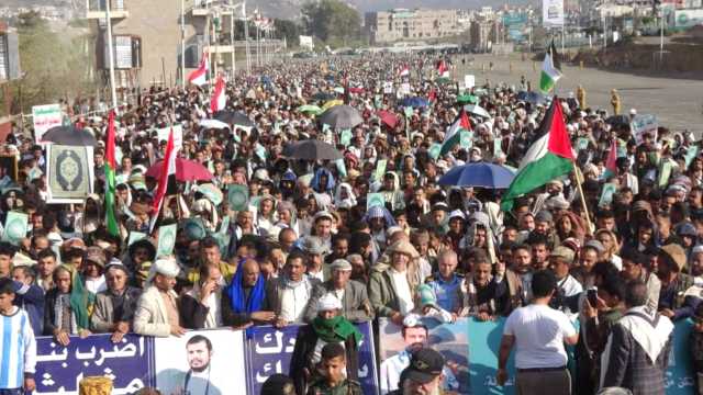 102 مسيرة جماهيرية في إب تأكيداً على نصرة غزة ورفض التهجير