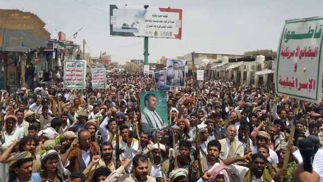 مسيرات حاشدة في الجوف تحت شعار “ثابتون مع غزة.. رغم أنف الأمريكي وجرائمه”