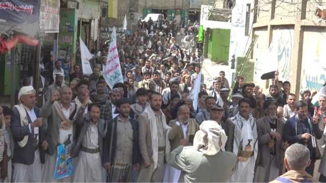 حشود جماهيرية في 32 ساحة بمحافظة صنعاء تنديداً بجرائم العدو الصهيوني والأمريكي