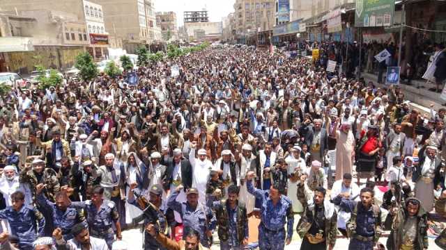 مسيرات جماهيرية في الضالع تحت شعار “ثابتون مع غزة.. رغم أنف الأمريكي وجرائمه”
