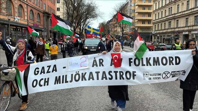 مظاهرة في ستوكهولم دعماً لفلسطين والتنديد بمجازر العدو