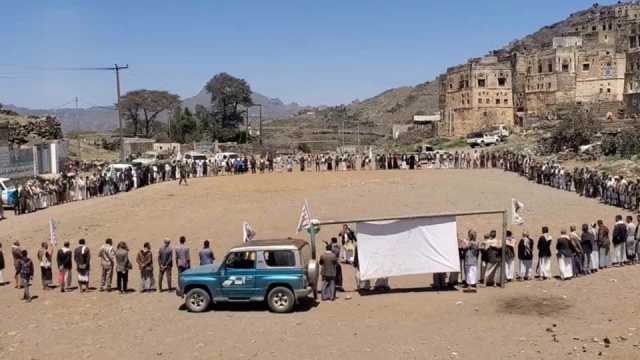 قبائل مديريات المحويت تعلن النفير والجهوزية لمواجهة العدو الأمريكي الصهيوني