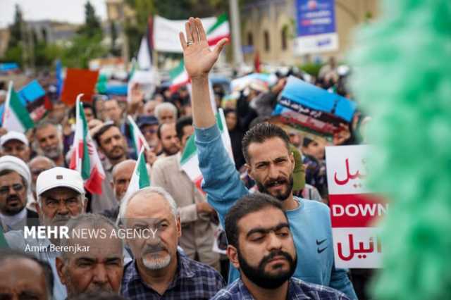 مسيرات في إيران تنديدا بجرائم العدو الإسرائيلي بحق الشعب الفلسطيني