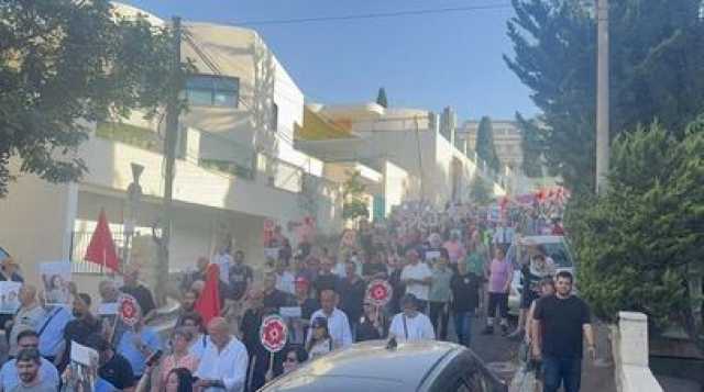 حيفا تشهد تظاهرة حاشدة تنديداً بجريمة الإبادة الصهيونية في غزة