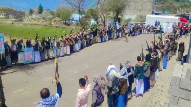 وقفة قبلية في ذمار نصرةً للشعب الفلسطيني ودعماً لغزة